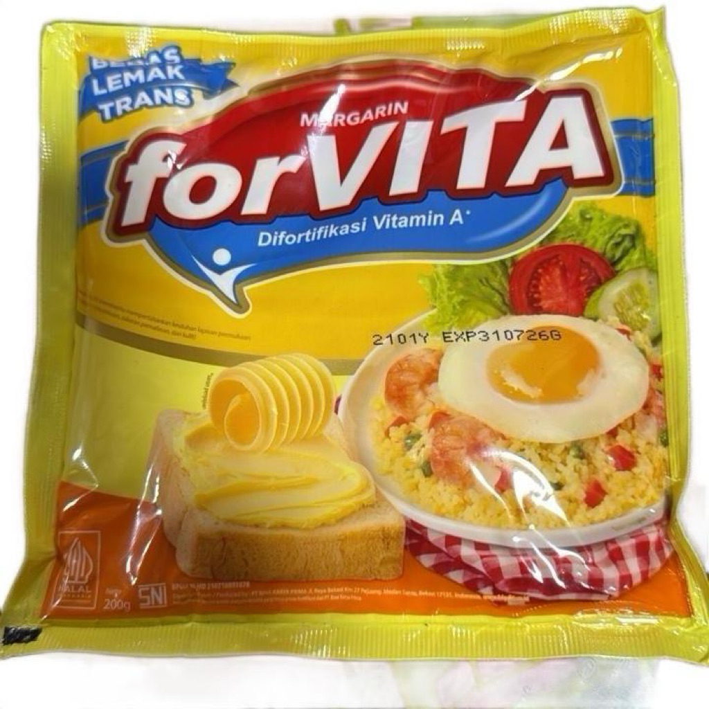 

Mentega untuk bolu Forvita 200 gram / Margarin forVITA 200 gram Murah Meriah / Margarin untuk baking bolu dan nasi goreng / Margarin Multi kegunaaan / Mentega Margarin Forvita Murah di SHOPEE