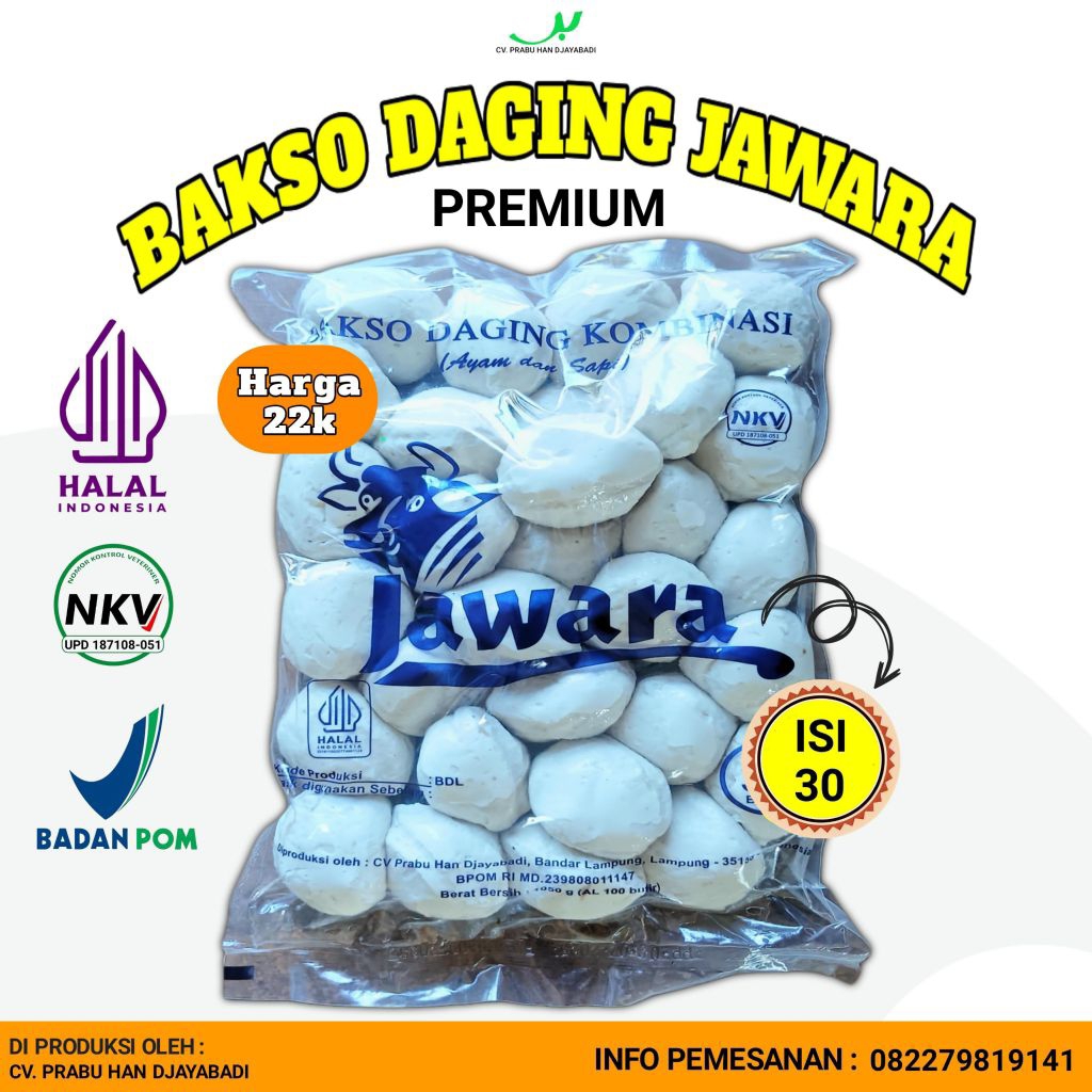 

Bakso Jawara Premium Isi 30 - Bakso Kombinasi Sapi Ayam Halal BPOM