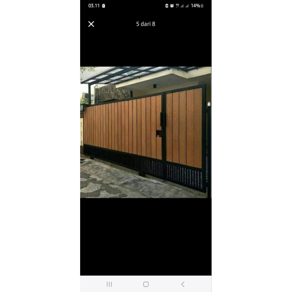 pagar grc motif serat kayu