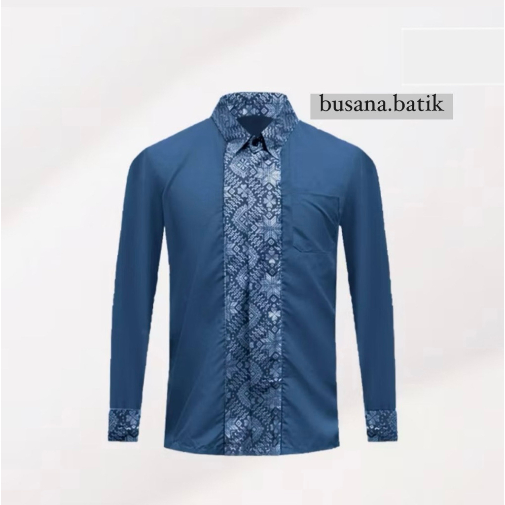 Kemeja pria satin kombinasi songket furing bisa Couple outfit kondangan