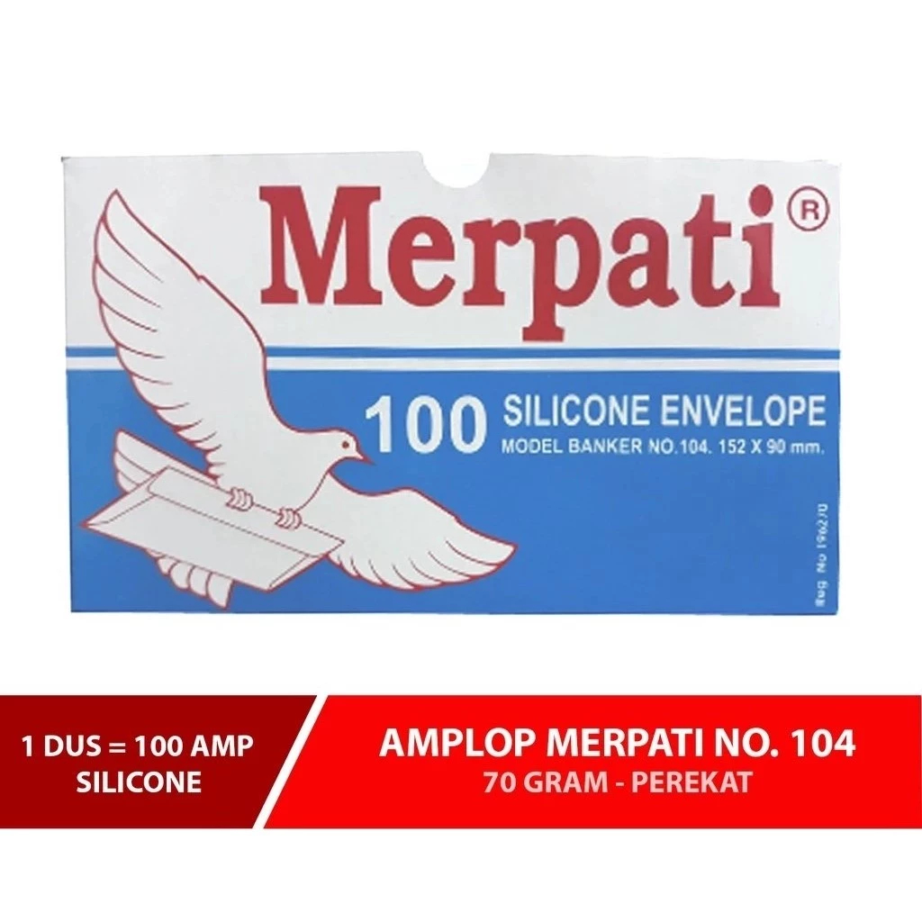 

1 Pack Amplop Merpati merk Kiky Isi 100 Lembar Uk 152 x 90 MM