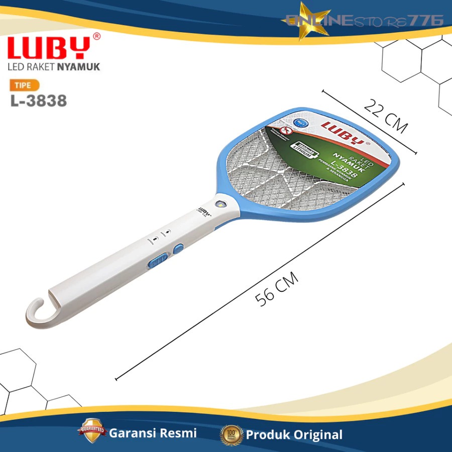 Raket Nyamuk Luby LED Standart Internasional / Rakit Nyamuk / Anti Nyamuk 1800 mAh