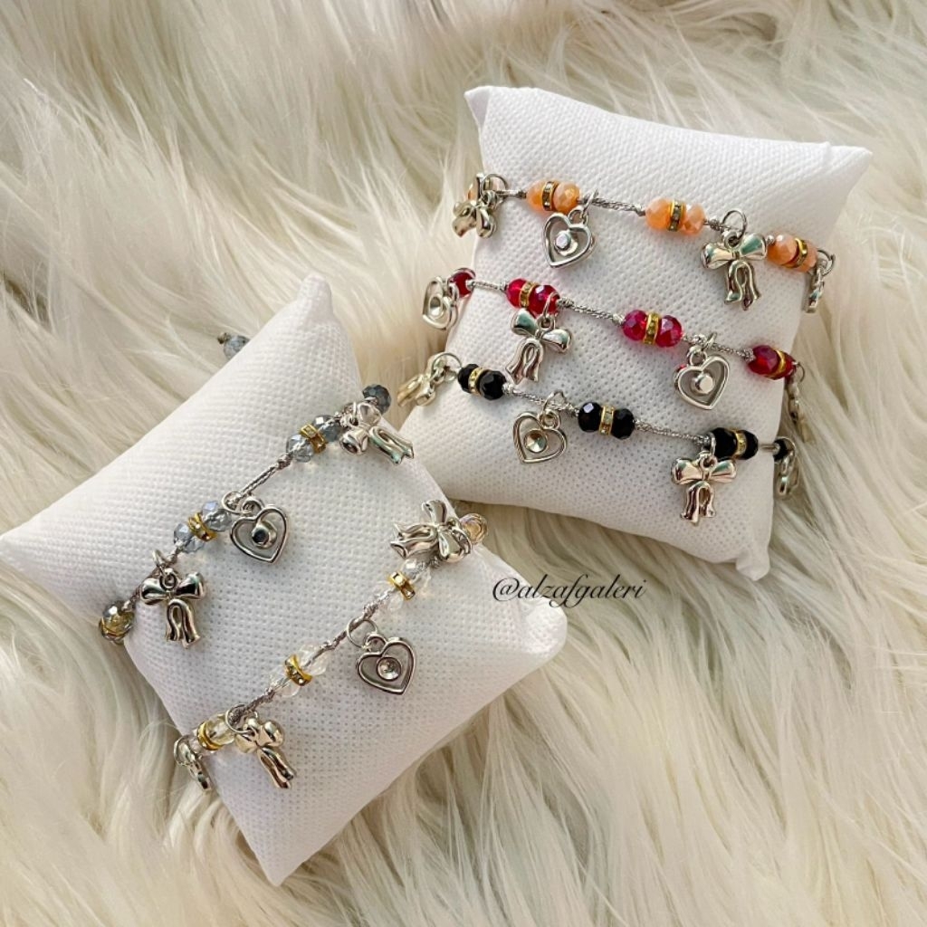 Gelang Serut Kristal Free Charms || Gelang Pandora Charms || Charms Bracelet