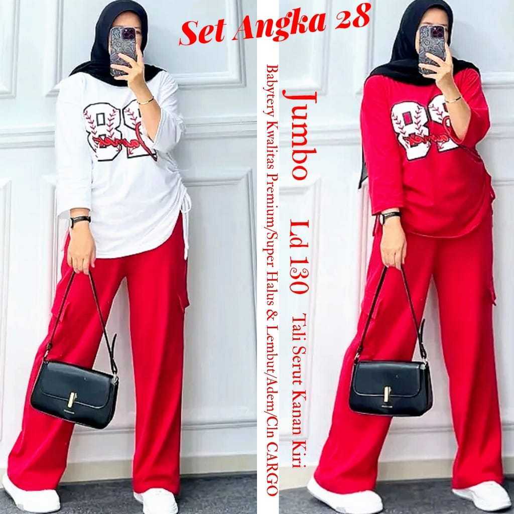 Setelan Merah Putih Celana Kulot Sett Cewek 1945 17 Agustus Stelan Set Senam Dewasa Kemerdekaan Hut 