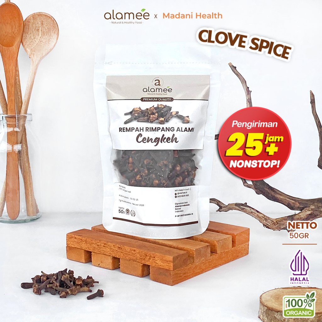 

ALAMEE Cengkeh Rempah Kering Organik Cloves Rimpang Organik Alami Bumbu Seasoning Masakan Masak 50g