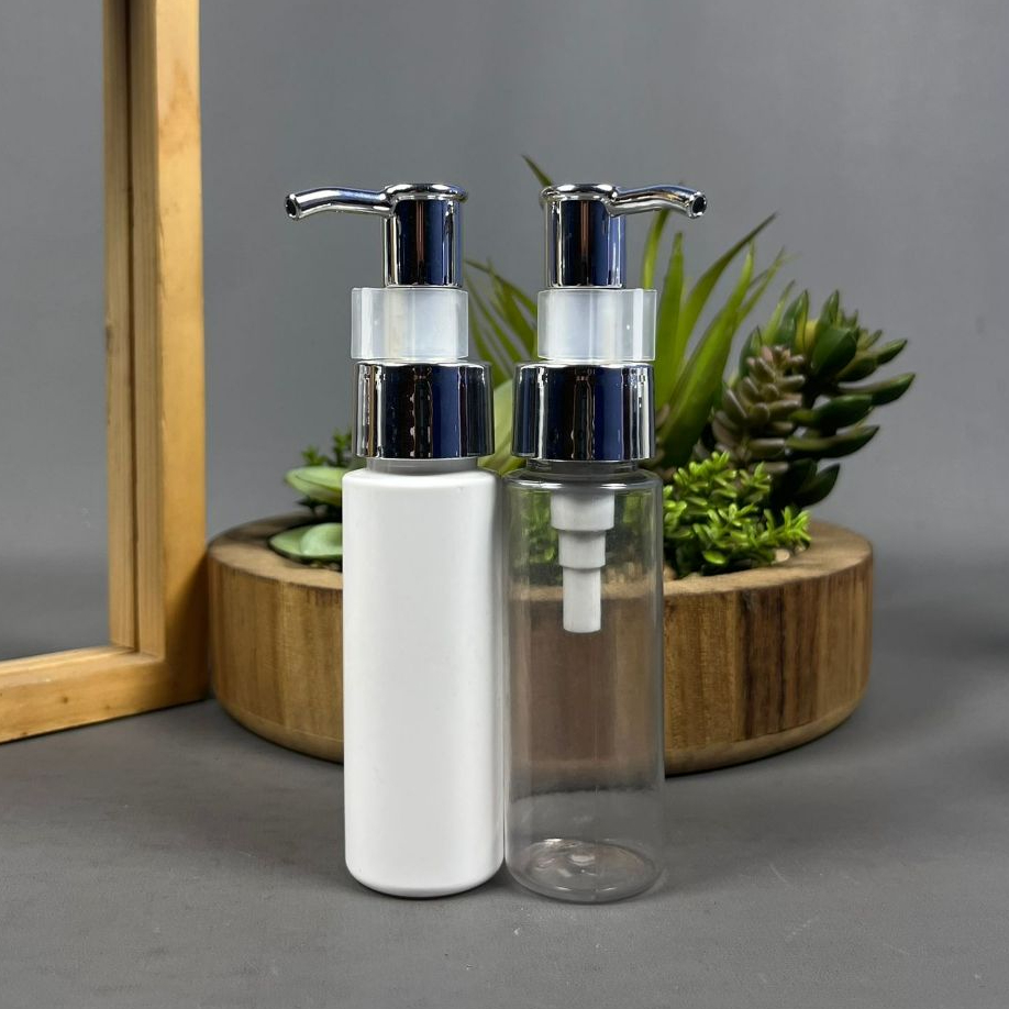 Botol Pump Clip Oil 50 Ml / Botol Pet 50 Ml RF - Tutup Pump Clip Oil Silver / Botol Pump 50 Ml / Bot