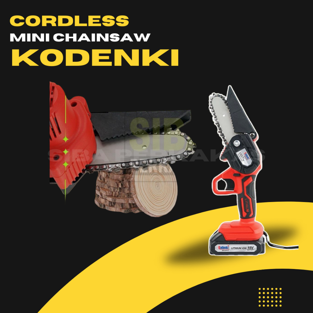 ￼Mini cordless chainsaw 4" 2 baterai  Chainsaw gergaji rantai elektrik mini 4" senso mesin potong ka
