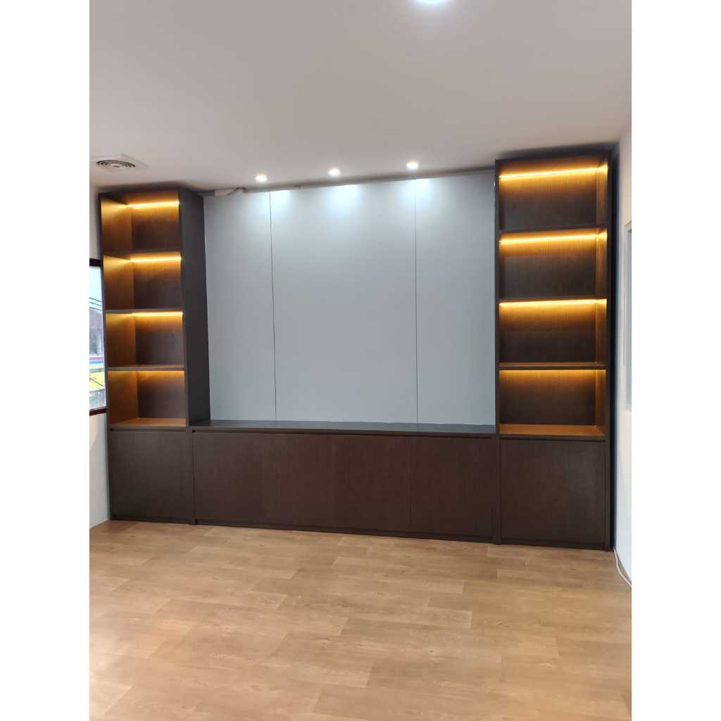 Lemari Backdrop / backdrop tv minimalis custom,rak tv