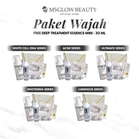 Ms Glow Original Paket Wajah | Ultimate Whitening & Acne Solution | Luminous Sabun Super Clean