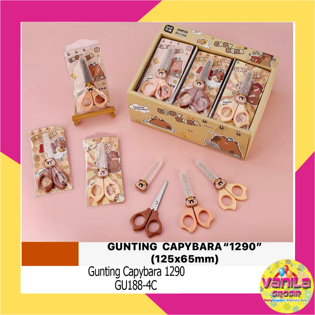 

(1Box isi 24pcs) Gunting Capybara 1290, gunting kertas, gunting fancy