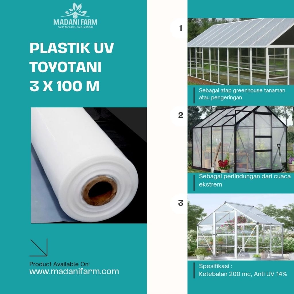 Plastik UV Toyotani 3 x 100 Meter Ketebalan 200 Micron Anti UV 14€