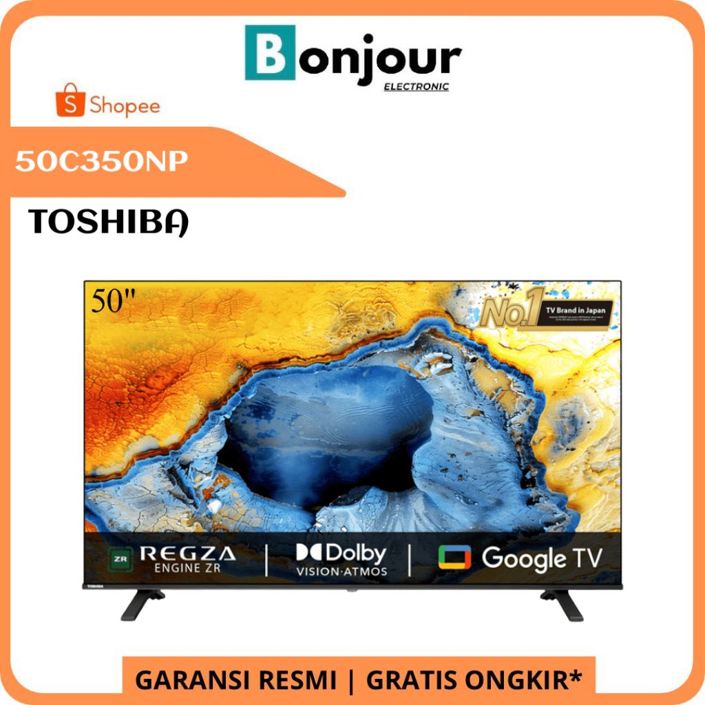 TV Toshiba 50 Inch 50C350NP 4K UHD Google TV Toshiba 50 C350 NP Pengganti 50C350LP