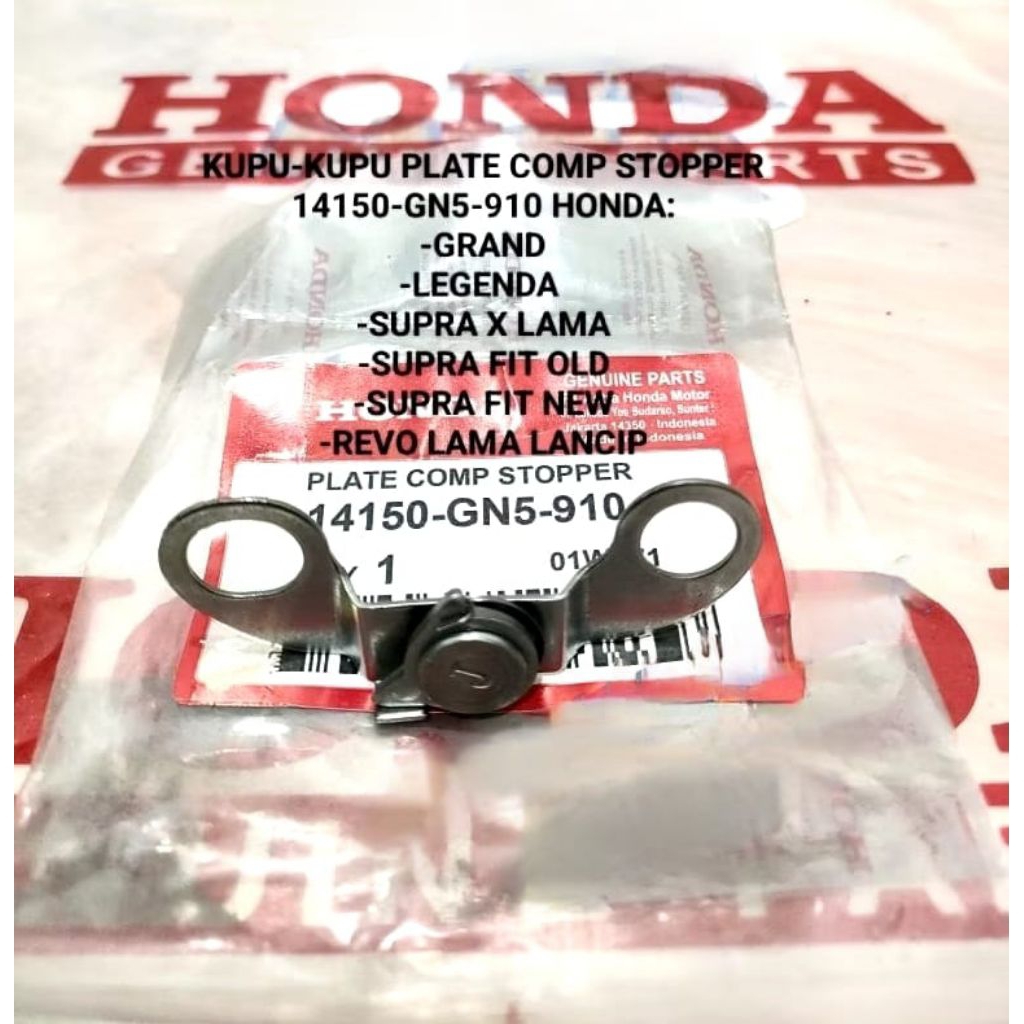 STOPPER KUPU KUPU PLAT TAHANAN NOKEN AS 14150-GN5-910 ASLI HONDA GRAND LEGENDA SUPRA X 100 LAMA SUPR