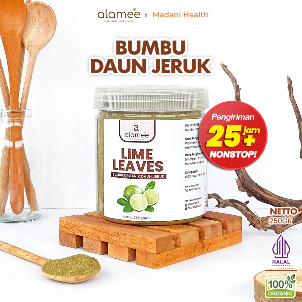 

ALAMEE Daun Jeruk Bubuk Lime Powder Bumbu Dapur Instan Organik Murni Asli Tanpa Campuran 250g