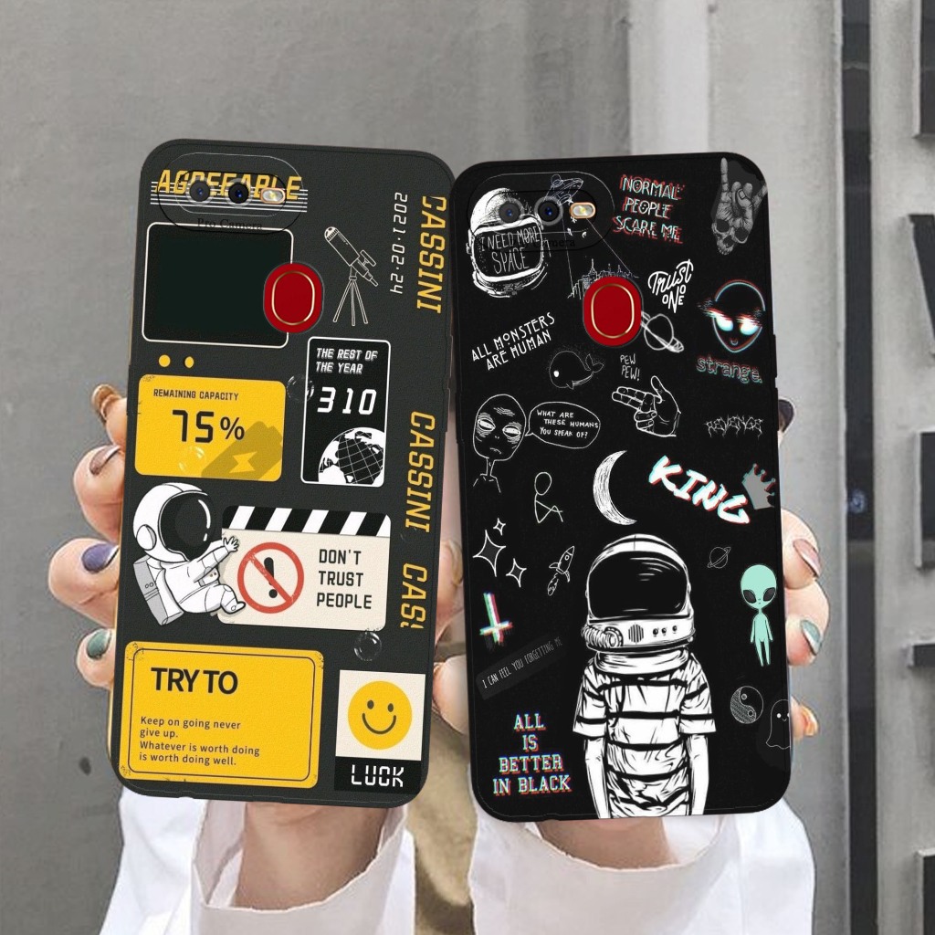Softcase Pro Camera Untuk Oppo A7 / A5S / A12 / A11K - Softcase Walpaper Black A3sthethic Series Ker