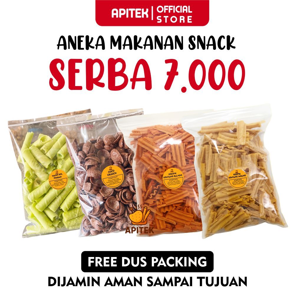 

Apitek Serbu Serba 5 Ribu Snack Camilan Terlengkap Pedas Manis Gurih Snack Makaroni Basreng