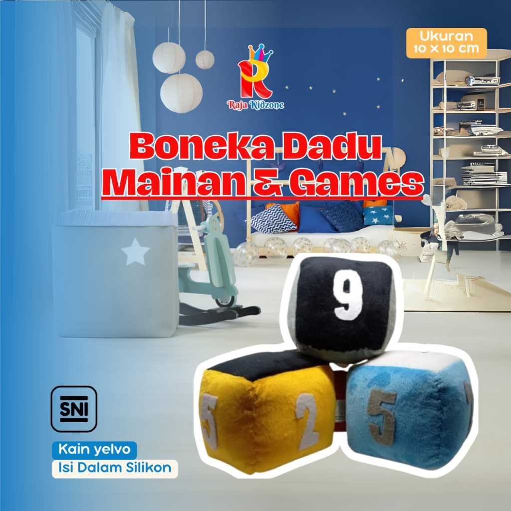 Dadu besar jumbo ukuran 10x10cm - Mainan Boneka Dadu - Mainan Dadu Ular Tangga Jumbo