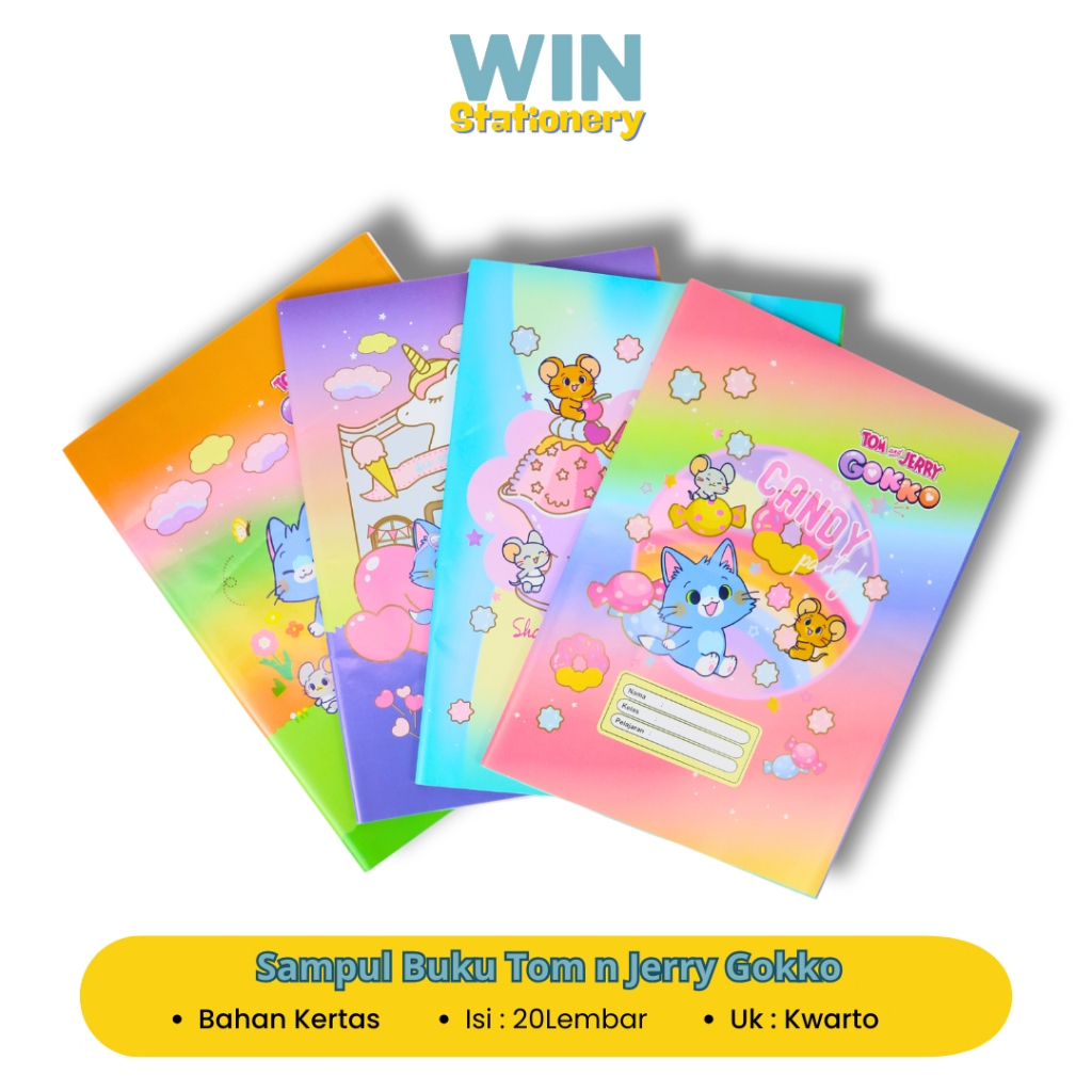 

Sampul Buku Sekolah Kwarto Bamboo Tom n Jerry Gokko isi 20 Lembar