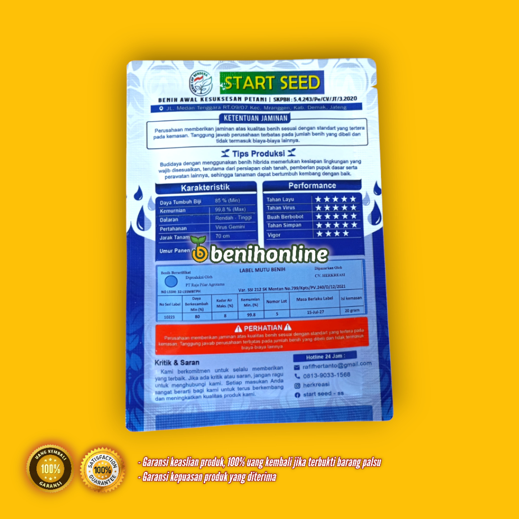 MINION F1 benih timun unggul start seed timun baby lalap bellavy bestie