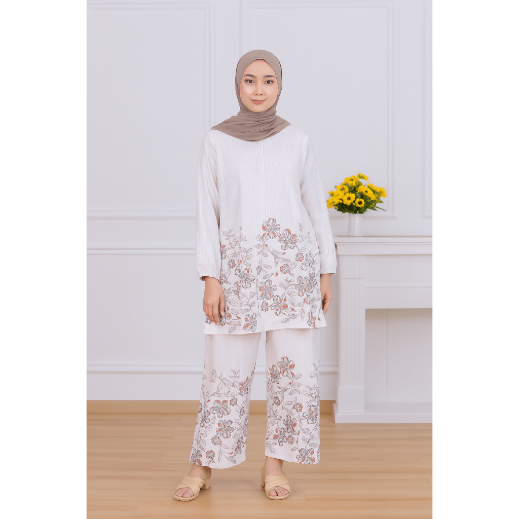 NJW - One Set Tunik SIKAREN Jumbo Rempel Busui Adem Nyaman Setelan Atasan Bawahan Wanita