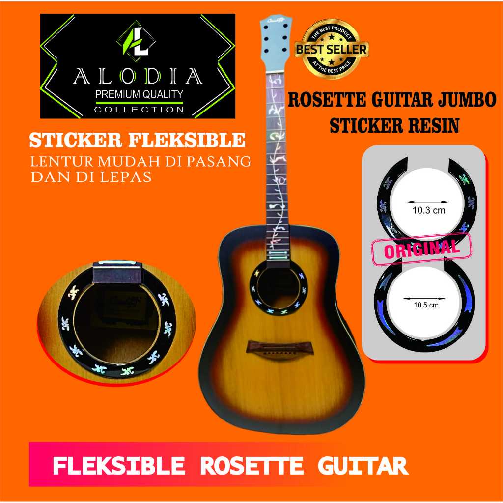 STICKER ROSETTE GITAR AKUSTIK JUMBO Sticker Resin Sticker pelindung Lubang Gitar Rosette stiker gita