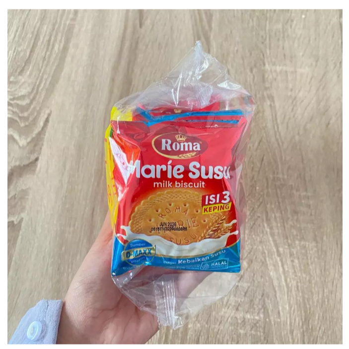 

BISKUIT ROMA MARIE SUSU 16,5 GR 1 RENCENG ISI 10 + 1 SACHET