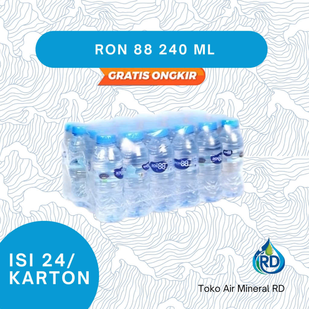 

RD - RON 88 Botol 240 ML 1 Dus - Isi 24 x 240 ML - Air Minum Mineral Botol