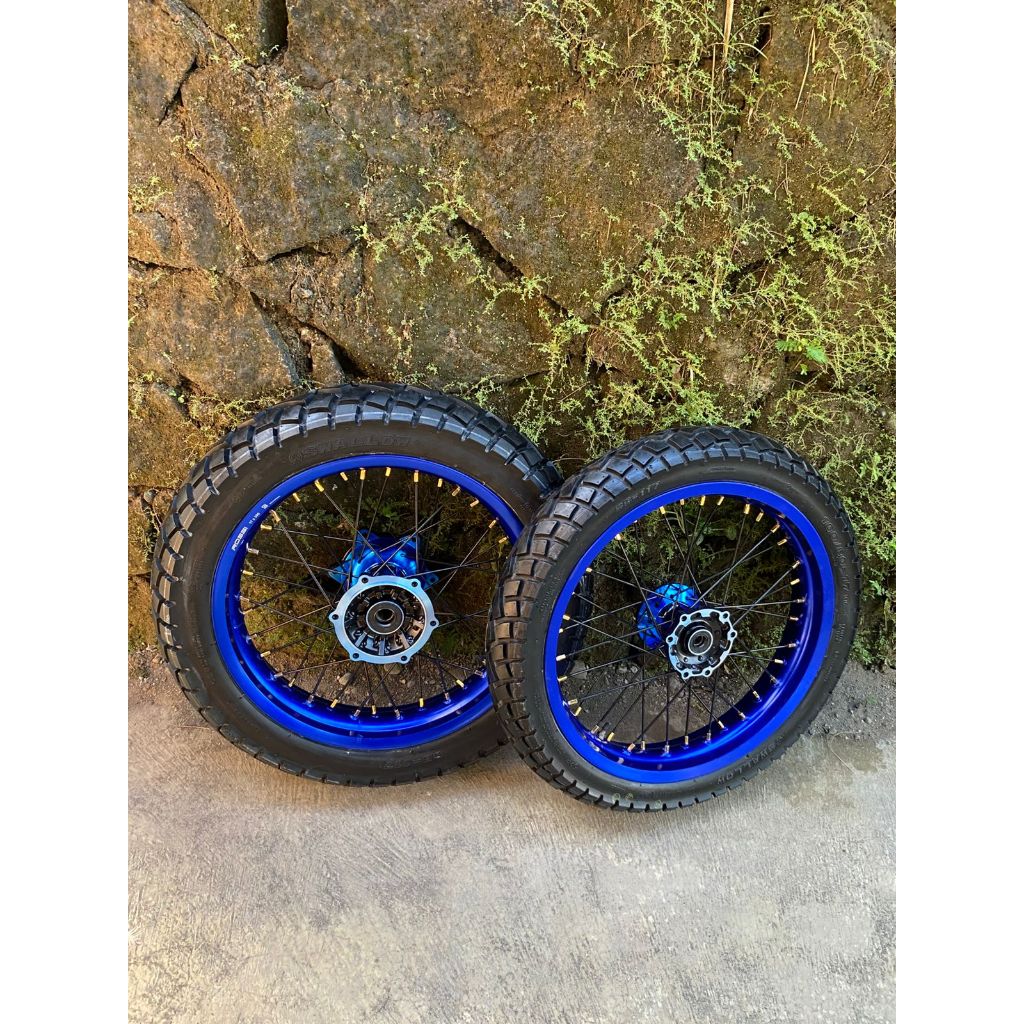 Velg Supermoto WR Ukur 250/300 dan 300/350 Ban Dual Purpose Baru Wheelset SUMO WR155 Ring 17