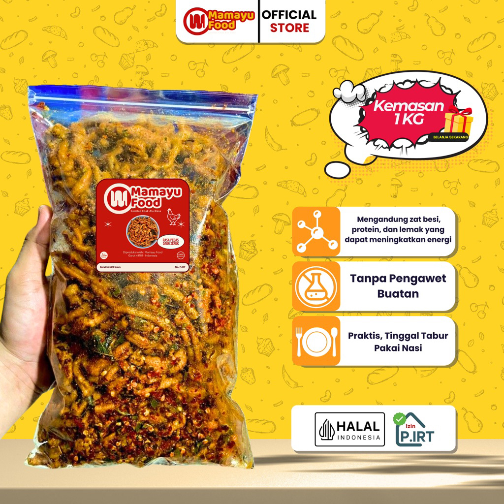 

Mamayufood - Usus Crispy Pedas Daun Jeruk 1KG