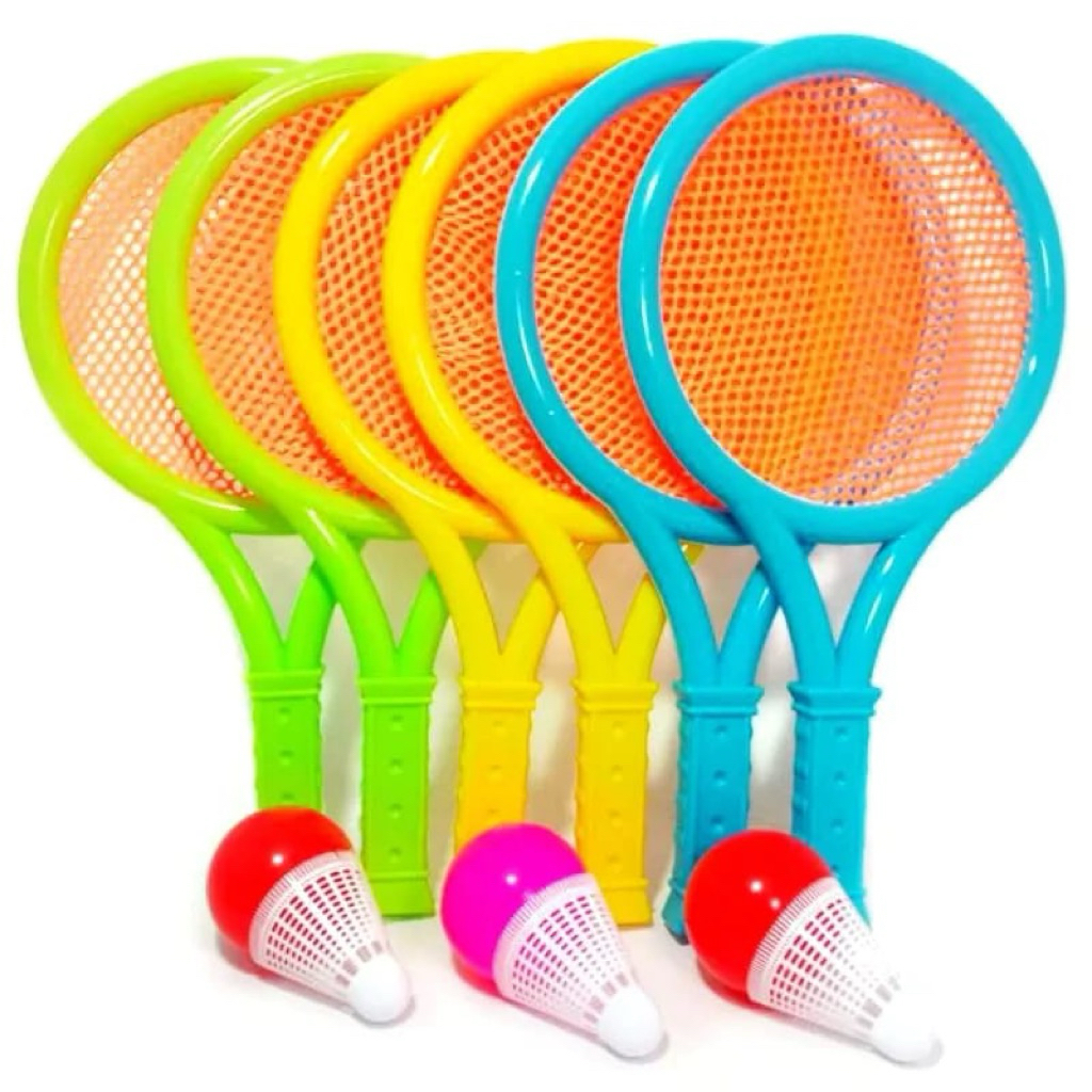 1064 mainan bulu tangkis anak 1 set isi 2 raket dan bola / mainan anak olah raga raket plastik 1 set