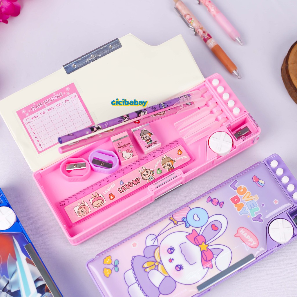 

Kotak Pensil Magnet 2 Sisi Motif Robot Bunny Tempat Pensil Anak Dua Lapisan Magnetik