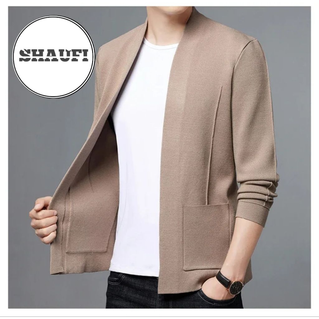 switer blazer pria/switer blazer rajut