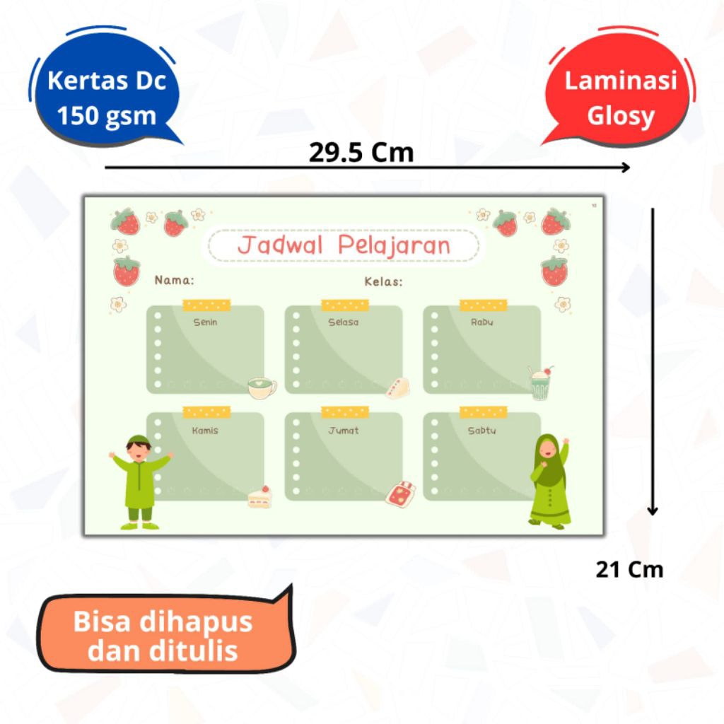 

Poster Jadwal Pelajaran Anak A4