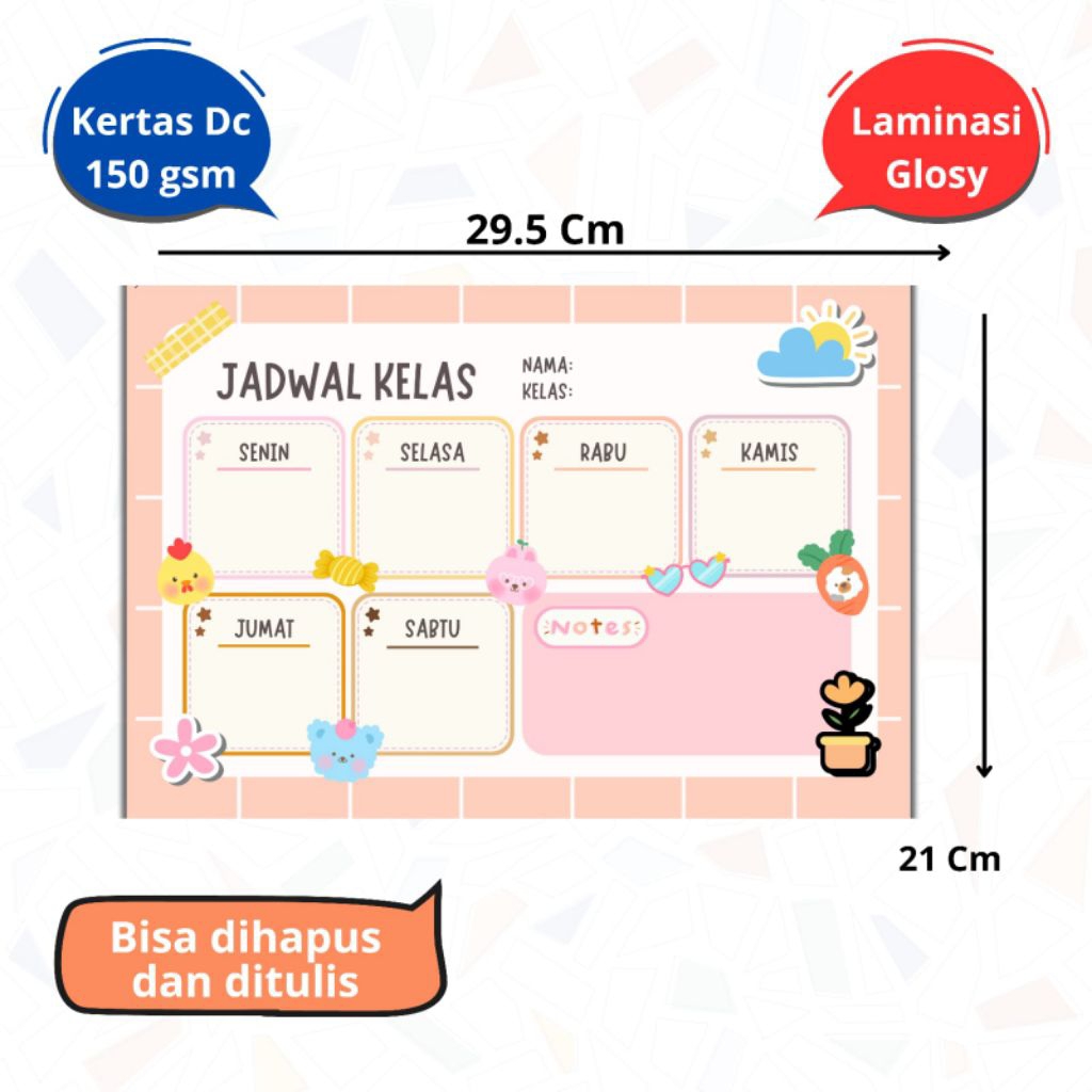 

Poster Jadwal Pelajaran Anak A4