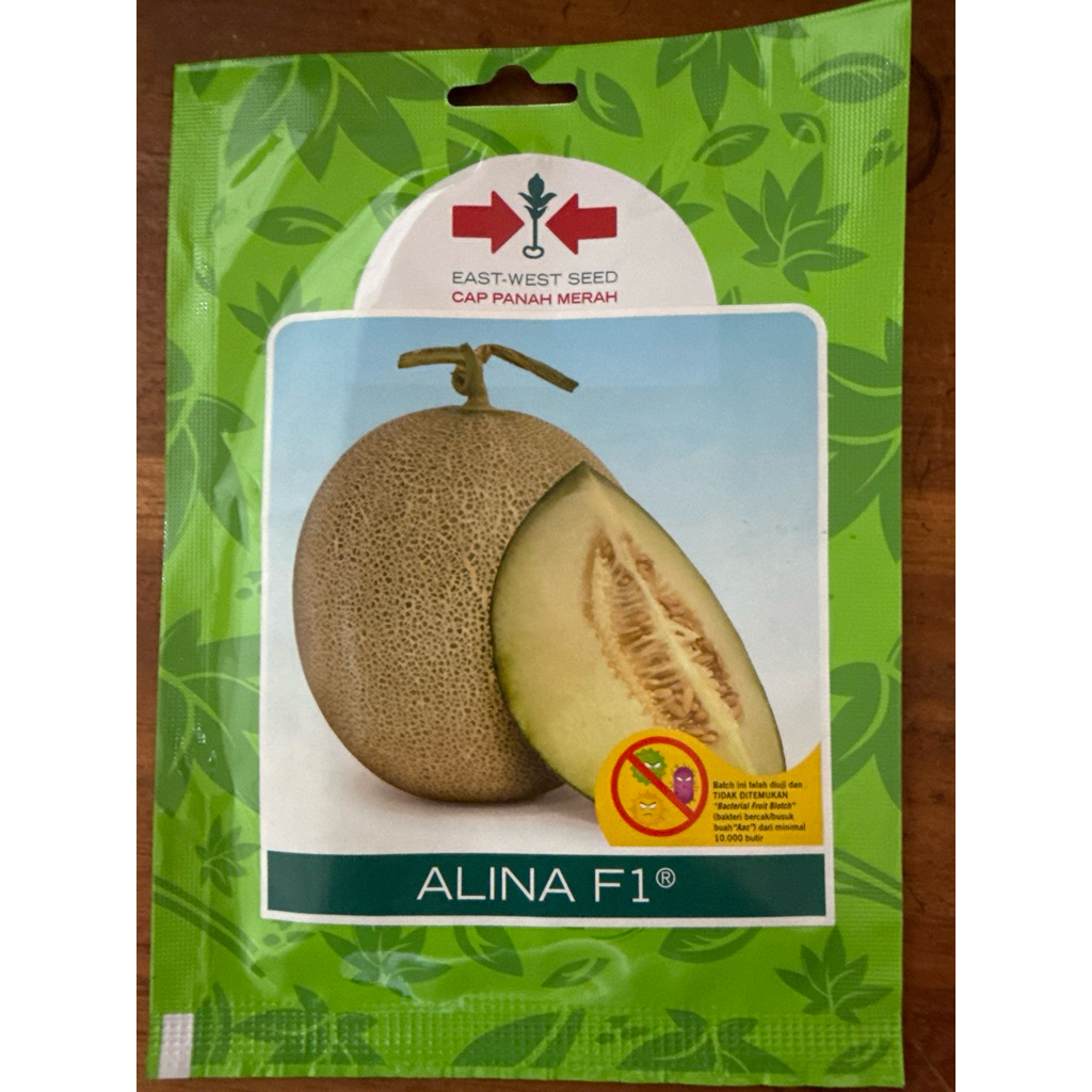 Benih Bibit Melon Alina F1 40 Biji Tanaman Buah Hijau Cap Panah Merah