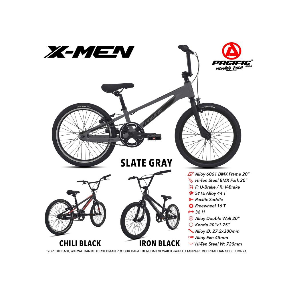 SEPEDA BMX 20 INCH PACIFIC XMEN X-MEN FRAME ALLOY REMAJA DEWASA 8 9 10 11 12 TAHUN ASLI ORI MURAH SU