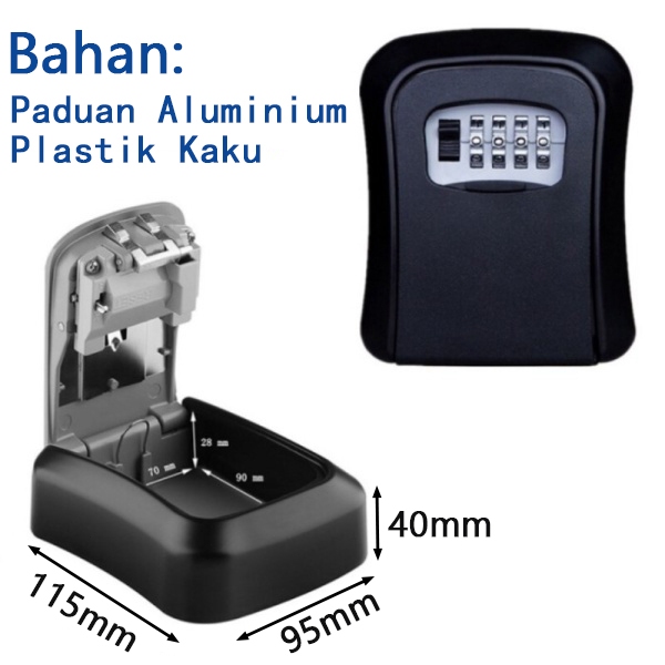 Key Safe Box  Outdoor Wall Mount Kotak Kunci Dinding Brankas Safety Box Dinding  Brankas Kunci  Bran