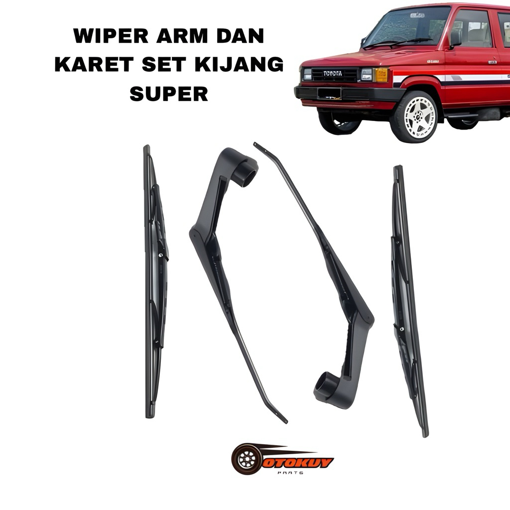 Wiper Arm Set / Gagang Wiper Dan Karet Wiper Mobil Kijang Super