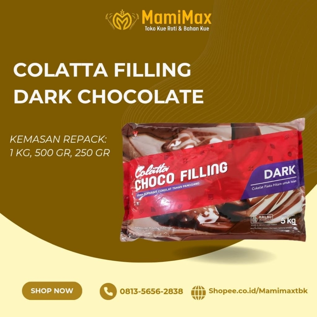 

COLATTA FILLING DARK CHOCOLATE REPACK 1KG, 500 GRAM, 250 GRAM