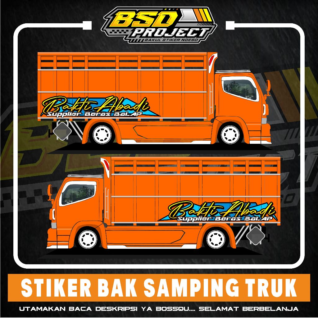 stiker striping truk stiker decal bak samping truk canter bakti abadi stiker printing bisa custom tu