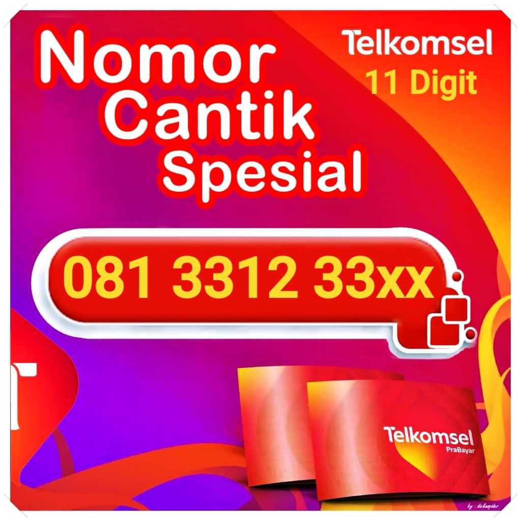 Nomor Cantik Telkomsel 11 Angka Murah Free kuota 3GB seri 081 3312 33xx