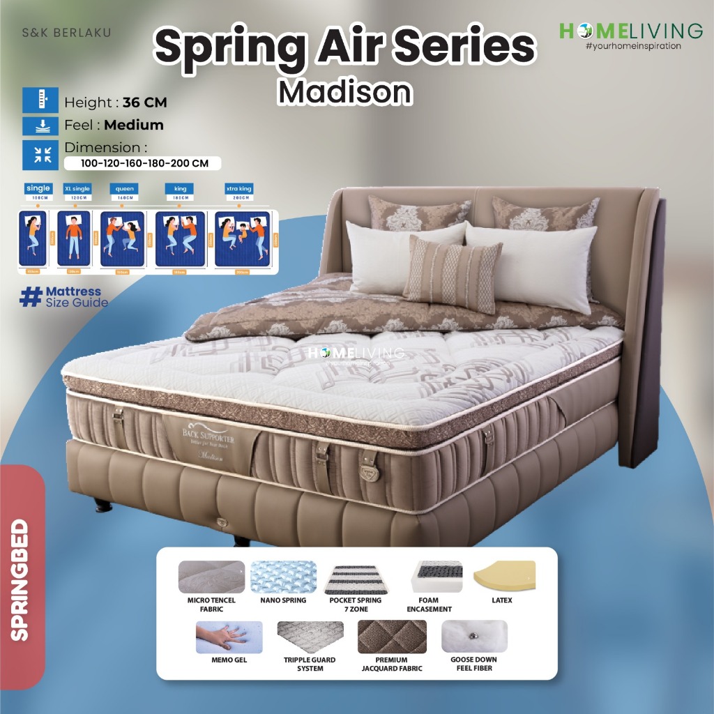 HOMELIVING - SPRINGBED SPRING AIR TYPE MADISON