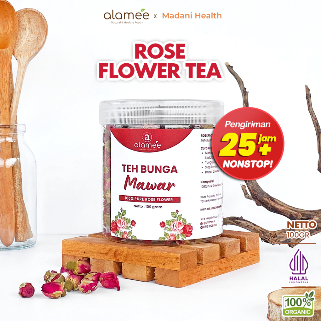 

ALAMEE Teh Mawar Rose Bud Flower Tea Bunga Organik Kering Dried Organic 100gr