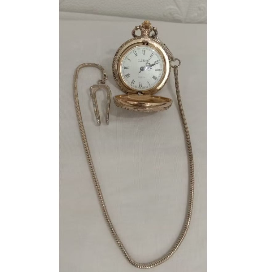 Arloji / jam kalung vintage antik merk LIBO, Jam saku pocket, jam kantong.