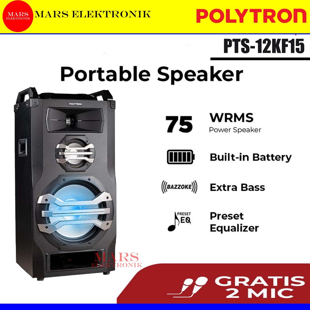 SPEAKER POLYTRON PTS-12KF15 - SPEAKER PORTABLE BLUETOOTH POLYTRON PTS 12 KF 15 - READY