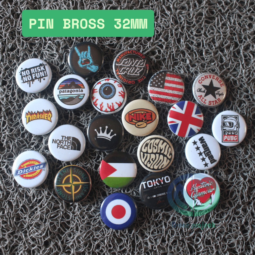 Pin Bross 32mm Logo Brand Skate & Streetwear – Bros Aksesoris Fashion Estetik Converse Nike PUBG Thr