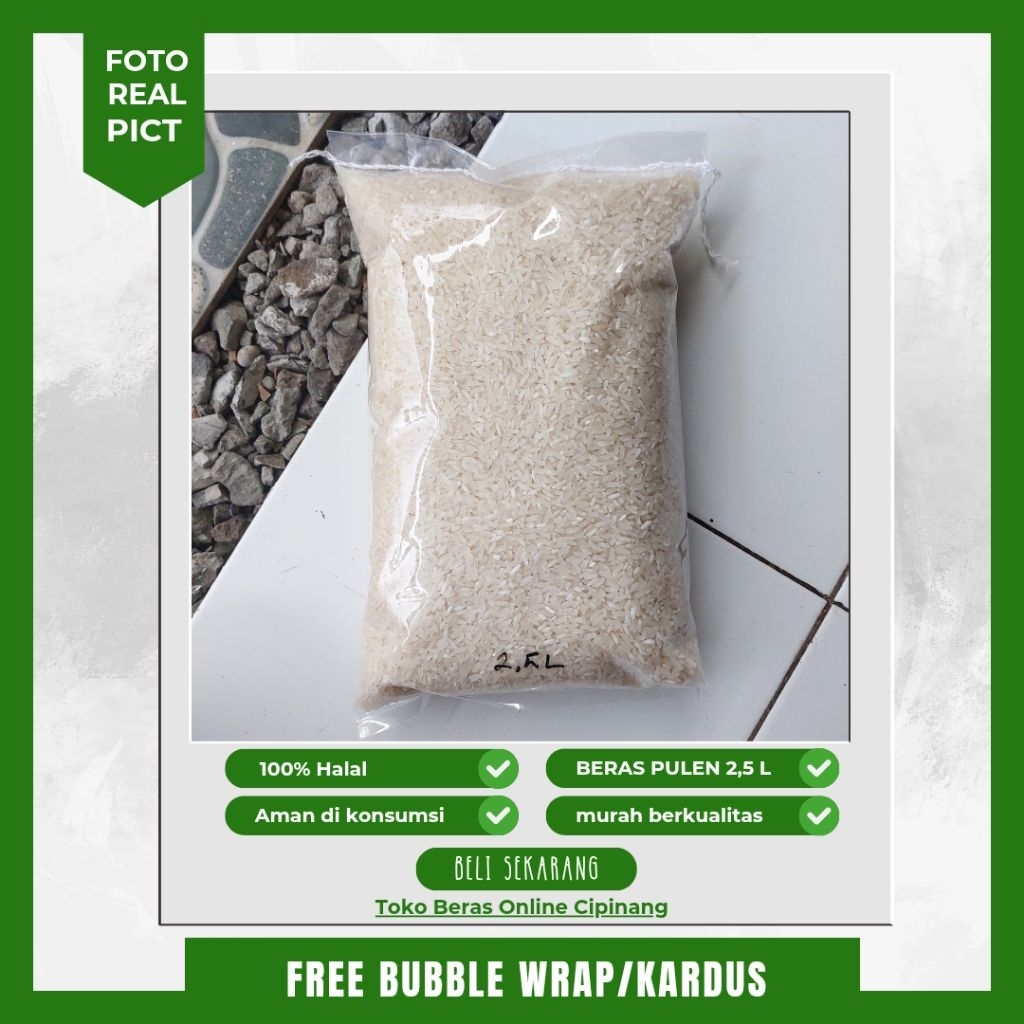 

beras pulen 2,5 liter polos