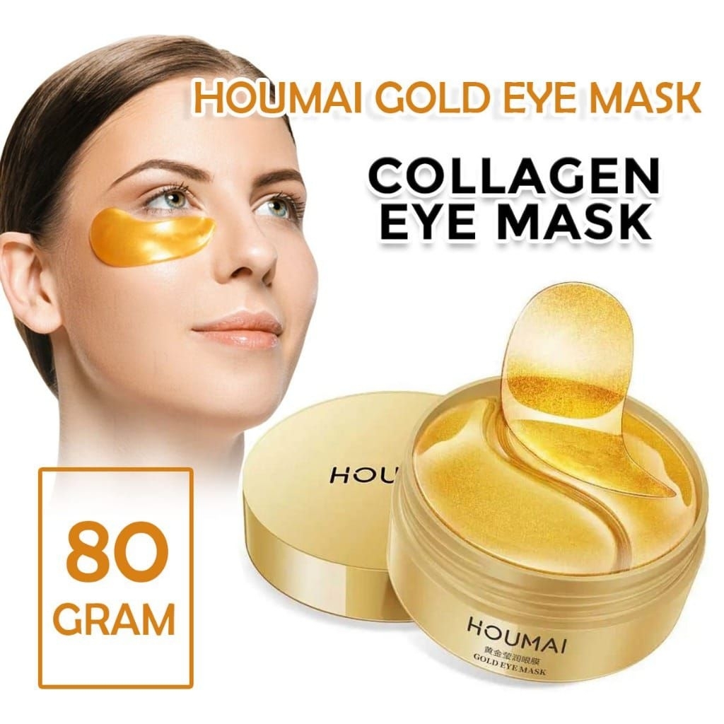 BISA COD/ HOUMAI GOLD EYE MASK / HOUMAI EYE MASK / COLLAGEN EYE MASK / MASKER MATA CAVIAR EMAS 24K