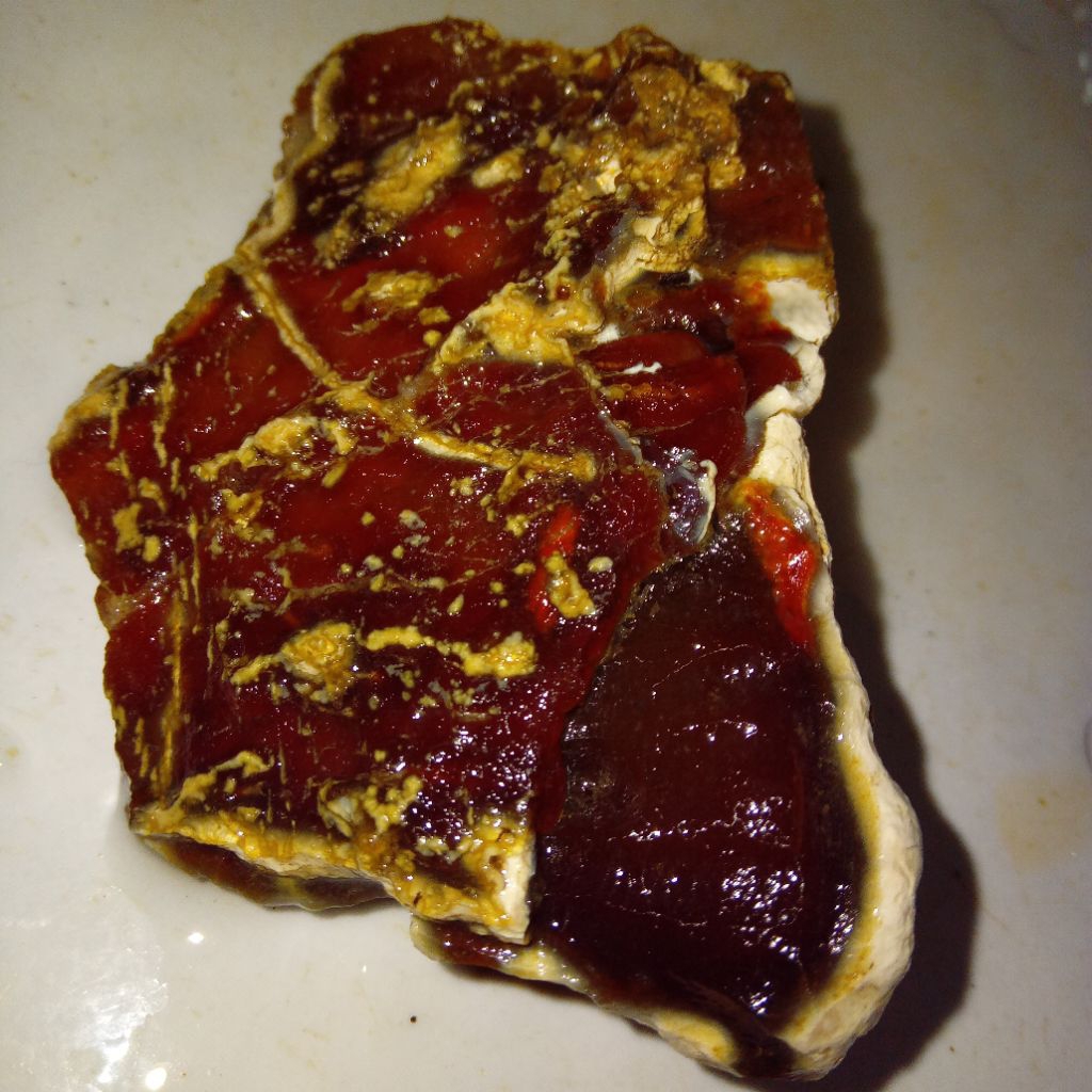 Original Batu Cempaka Merah Menyala Kristal Giwang HQ