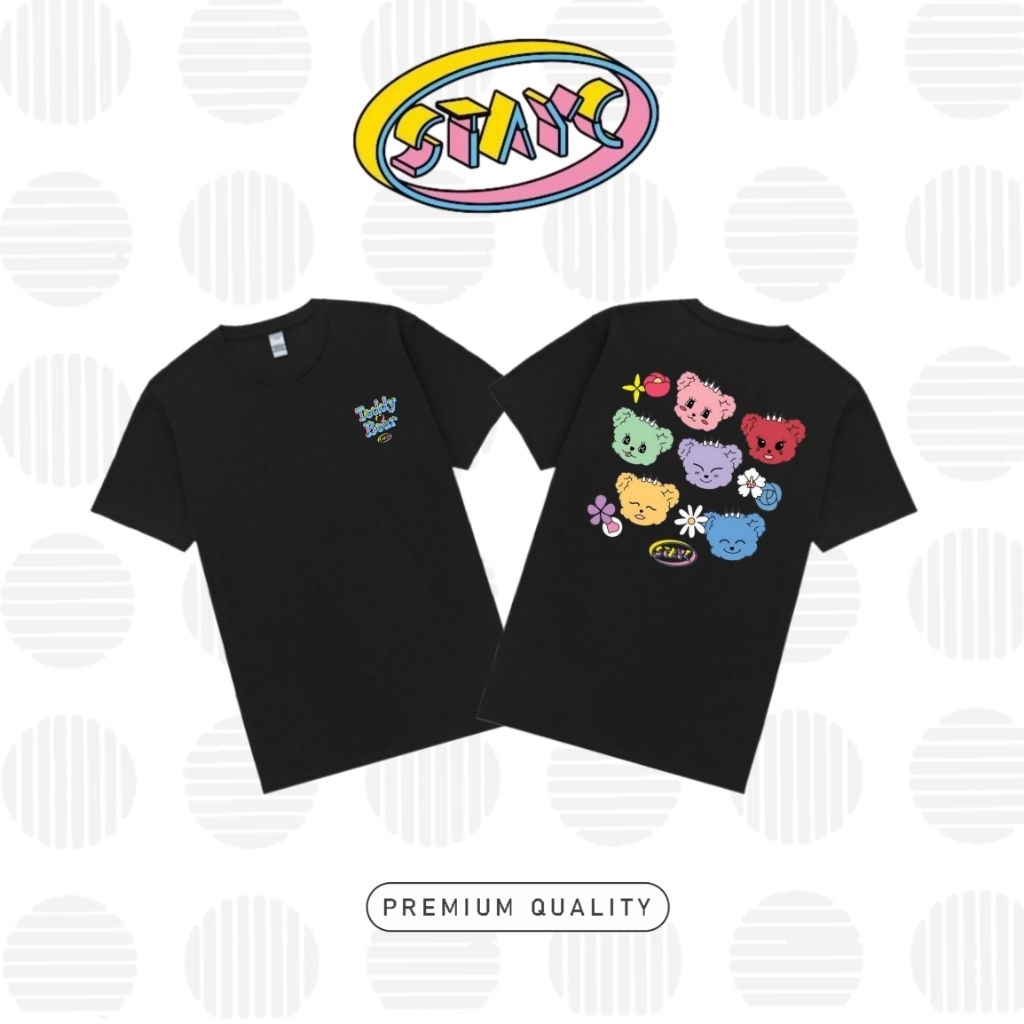 Dearyou - Kaos StayC Teddy Bear / Baju StayC / Tshirt Kpop StayC / Free Lomocard + Sticker